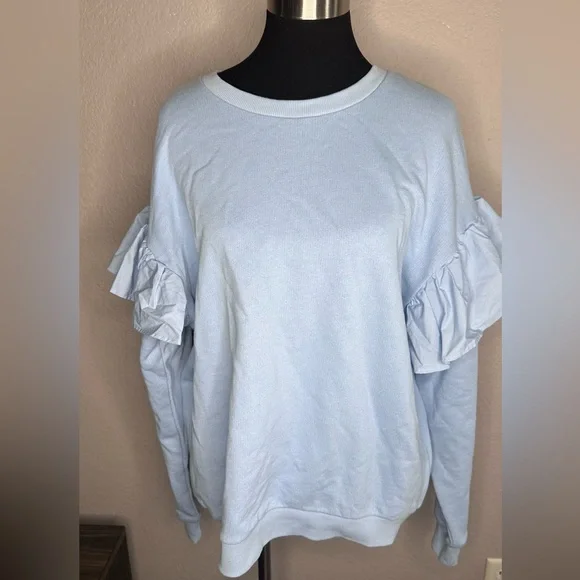H&M Ruffle Sleeve Sweatshirt size L - Picture 1 of 2